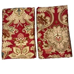 Ralph Lauren Home Jardiniere Paisley Red Sateen Pillow Shams Set of 2 Vintage